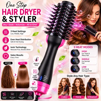 Professional Ionic Hair Dryer & Styler Brush thumbnail 10