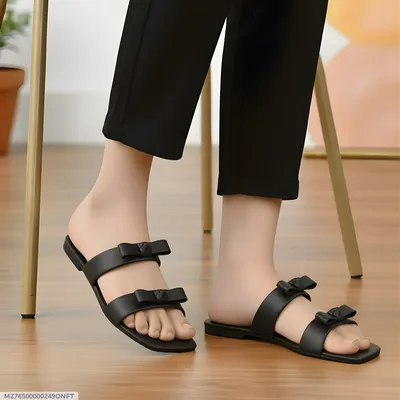 Black Bowtie Women's Casual Sandals Size 36-41
