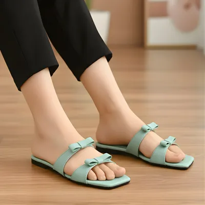 Women's Sky Blue Bowtie Sandals Casual Formal Wear thumbnail 2
