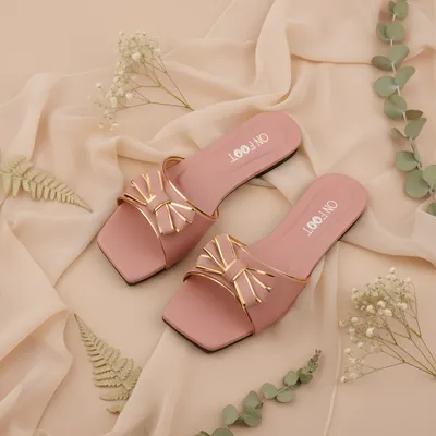 Women's Pink Bow Flat Sandals Size 36-41 thumbnail 2