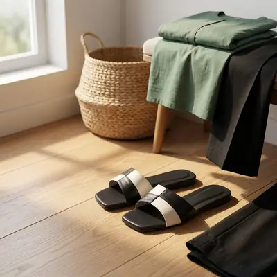 Monochrome Cross Slides - 005- Black thumbnail 3