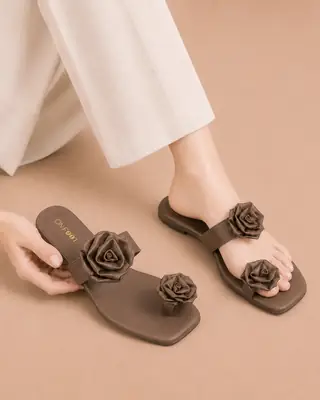 Floral Toe Ring Flat - 078 - Mustard thumbnail 1