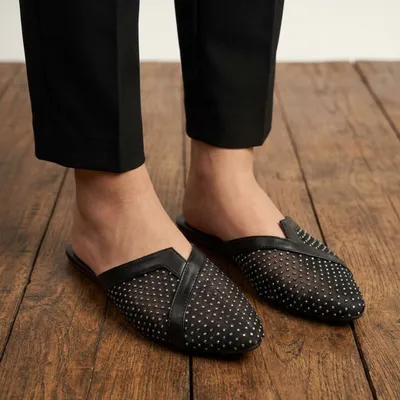 Women's Black Mesh Point Pumps 36-41 thumbnail 2