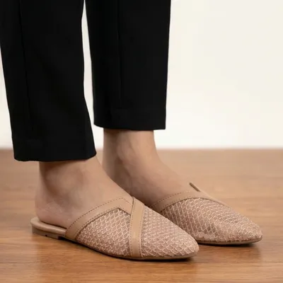 Peach Mesh Point Pumps for Women - Formal Casual Wear thumbnail 2