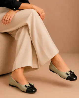 Stylish Square Toe Casual Pumps - 073 - Olive Green thumbnail 2