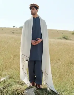 1 Pc Men's Wool Plain Shawl
