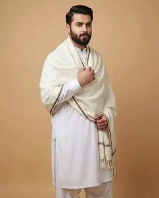 1 Pc Men's Wool Plain Shawl