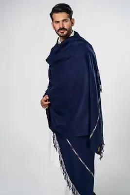 1 Pc Men's Wool Plain Shawl