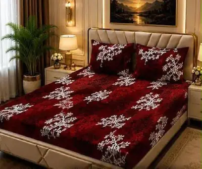 3 Pcs Fleece Printed Double Bedsheet