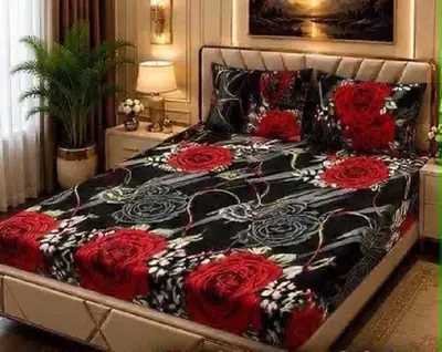 3 Pcs Fleece Printed Double Bedsheet