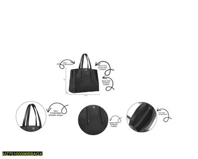 BagX -Women's Faux Leather Crew Tote Chocolate Brown thumbnail 5