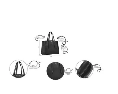 BagX -Women's Faux Leather Crew Tote Chocolate Brown