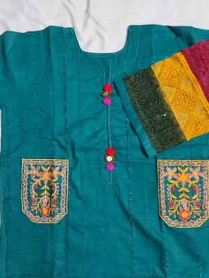 Embroidered Chikankari Shirt & Cotton Trousers Set thumbnail 4