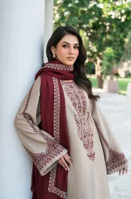 3 Pcs Women's Unstitched Embroidered Suit