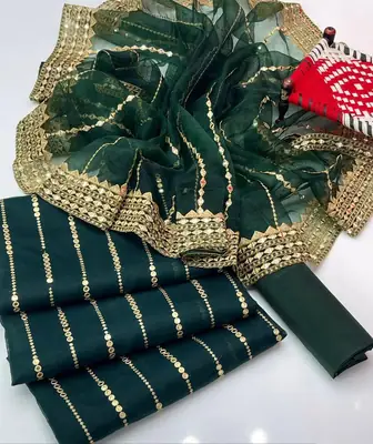 3 Pcs Women's Unstitched Embroidered Suit thumbnail 2