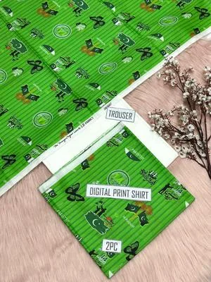 2 Pcs Women's Unstitched Printed Suit