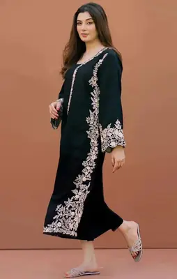 2 Pcs Women's Unstitched Embroidered Suit