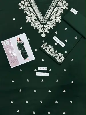 2 Pcs Women's Unstitched Embroidered Suit thumbnail 2