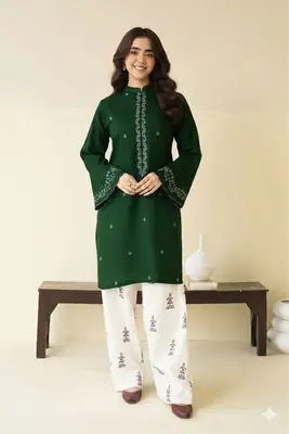 2 Pcs Women's Unstitched Embroidered Suit