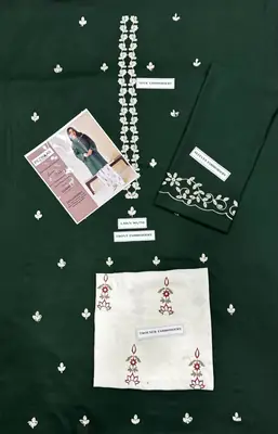 2 Pcs Women's Unstitched Embroidered Suit thumbnail 2