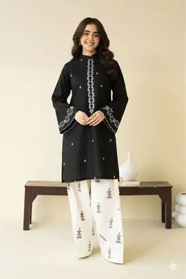 2 Pcs Women's Unstitched Embroidered Suit