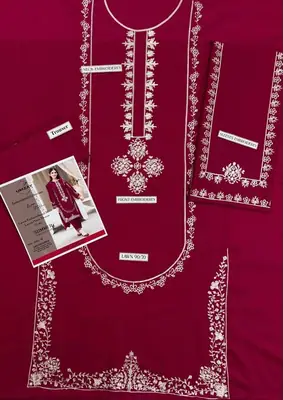 2 Pcs Women's Unstitched Embroidered Suit thumbnail 2