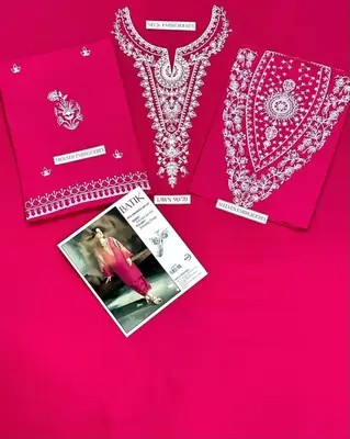 2 Pcs Women's Unstitched Embroidered Suit thumbnail 2