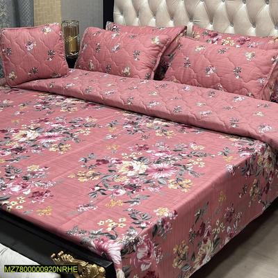 Premium Quality 7-Piece Cotton Salonica Bed Set Pink Floral thumbnail 2