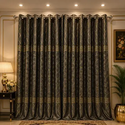 1 Pc Velvet Textured Curtains thumbnail 2