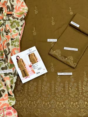 Unstitched Chikankari Lawn Suit for Women with Dupatta thumbnail 2