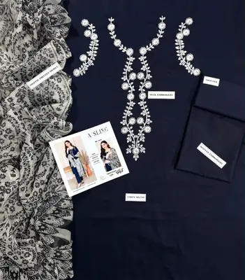 3 Pcs Women's Unstitched Embroidered Suit thumbnail 2