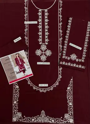 2 Pcs Women's Unstitched Embroidered Suit thumbnail 2
