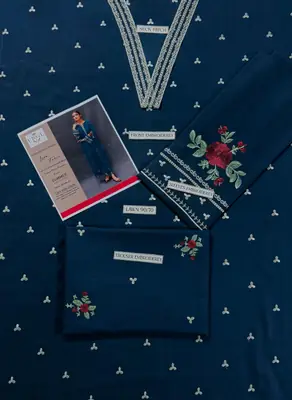 2 Pcs Women's Unstitched Embroidered Suit thumbnail 2