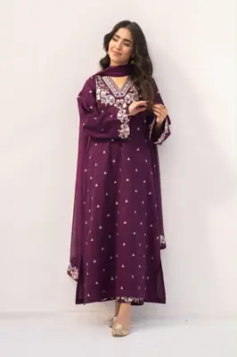 2 Pcs Women's Unstitched Embroidered Suit