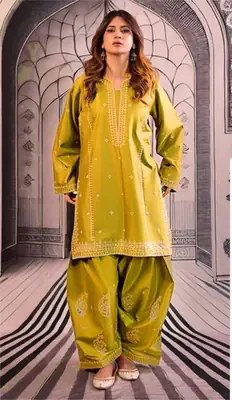 2 Pcs Women's Unstitched Embroidered Suit