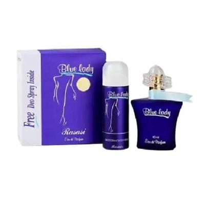 Blue Lady Floral Perfume 40ml Glass Bottle with Free Deodorant thumbnail 2