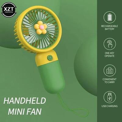 Rechargeable Mini Fan Green Yellow ABS
