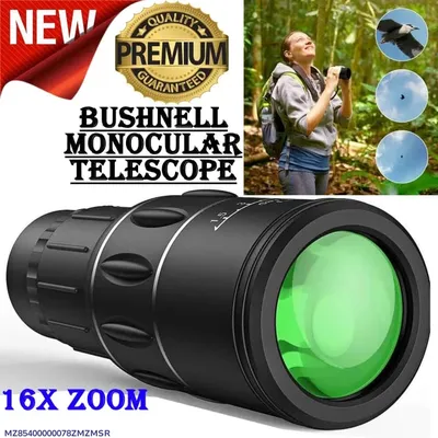 Bushnell Monocular Image Magnification 16X Objective Lens Diameter 52mm Focus System Eyepiece System Rotating Around Prism System Roof Eye relief 18mm Exit Pupil 5.2mm Field of view 22 degree