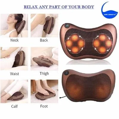 Portable Electric Massage Pillow Brown ABS for Car Home thumbnail 7