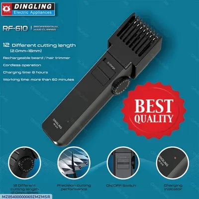 Rechargeable Men's Hair Trimmer RF-610 Black 2mm-18mm