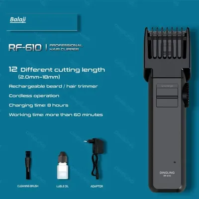 Rechargeable Men's Hair Trimmer RF-610 Black 2mm-18mm thumbnail 5