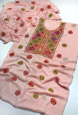 2 Pcs Women's Unstitched Sheesha Work Suit