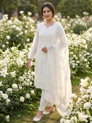 2 Pcs Women's Unstitched Sheesha Work Suit