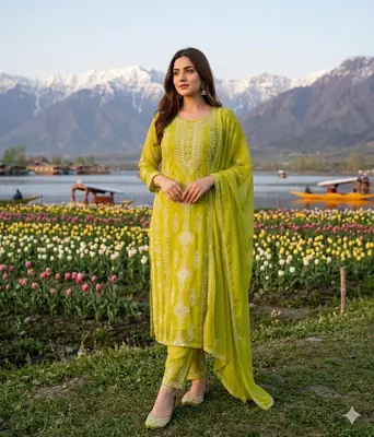 2 Pcs Women's Unstitched Sheesha Work Suit