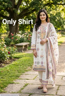 Embroidered Dhaga Shirt White Floral Design