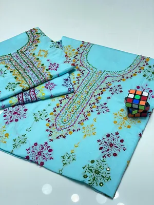 Embroidered Dhaga Shirt Blue Light Only Piece thumbnail 2