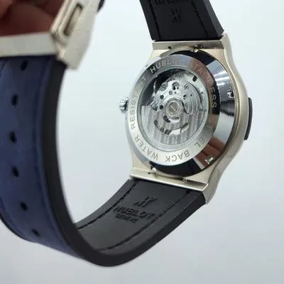 Hublot Blue Skeleton Dial Men's Watch Steel Blue Strap thumbnail 3