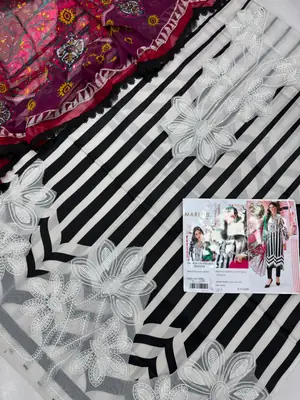 3 Pcs Women's Unstitched Printed Suit thumbnail 2