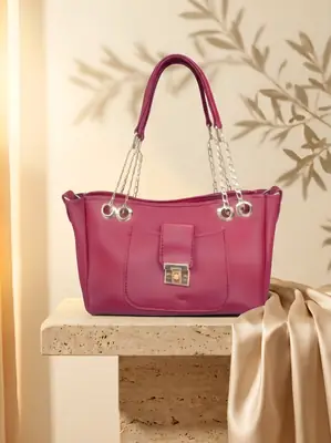 Women's PU Leather Plain Hand Bag