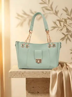 Women's PU Leather Plain Hand Bag